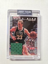 2021 Jersey Fusion Larry Bird Game Used Road Jersey Swatch 1989-90 NBA Game.