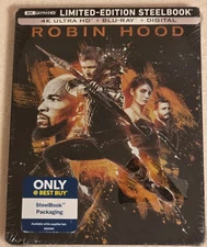 SteelBook New Sealed Robin Hood Limited Edition 4K Ultra HD Blu-Ray Disc Digital