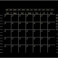 Black Acrylic Calendar Dry Erase Board for Wall