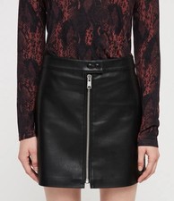 Image of ALLSAINTS Lena Oba Leather Skirt UK Size 6