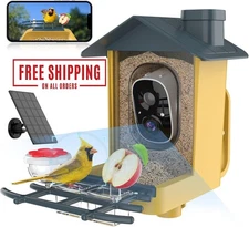 Bird Feeder with Camera - Smart Bird Cam with AI Identify BirdSpecies,