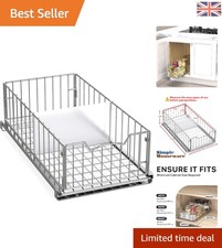 Chrome Pull-Out Cabinet Sliding Basket with Inner Divider for Organized Storage