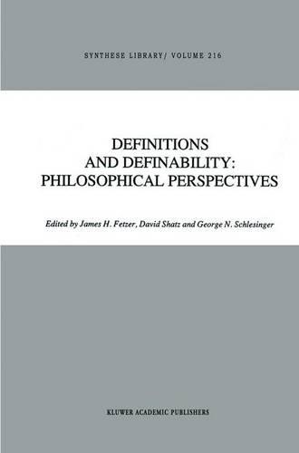 Definitions and Definability: Philosophical Perspectives by J... - 9789401054782