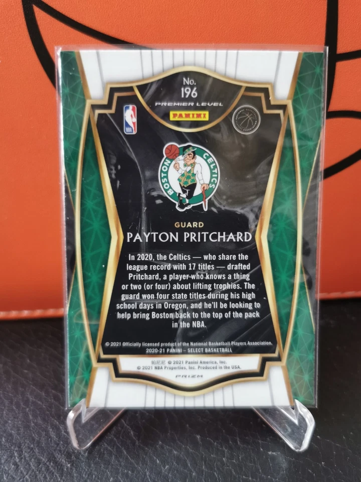 Payton Pritchard Rookie Card Select Red White Orange Shimmer 2020-2021 - Image 2 of 2