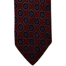 Robert Talbott Silk Necktie Men's Burgundy Geometric Designer Tie EUC