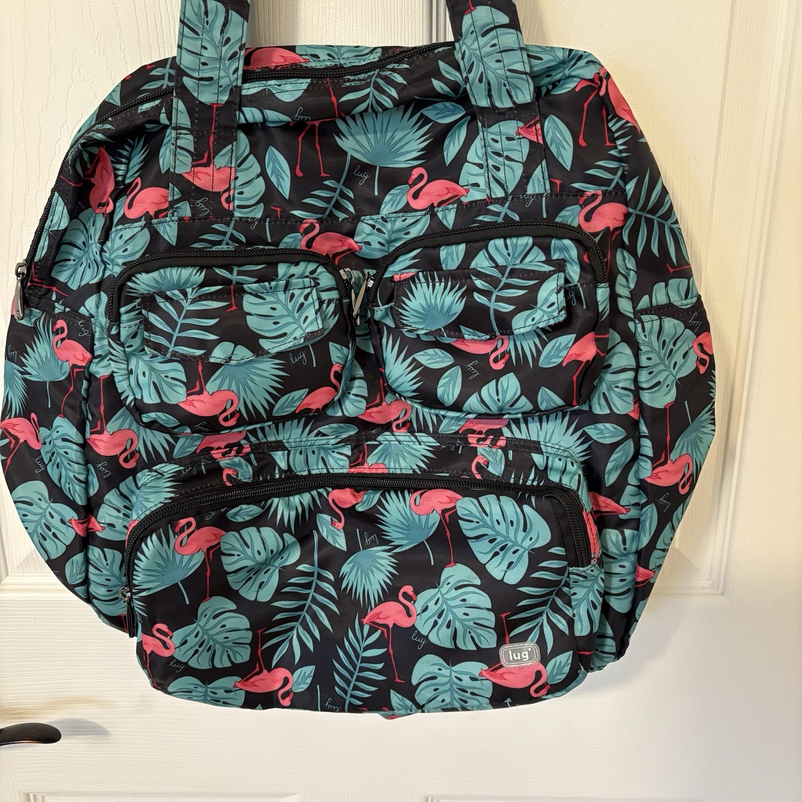 LUG FLAMINGO BLACK PUDDLE JUMPER BACKPACK TRAVEL … - image 2