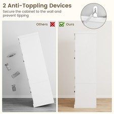 139cm High Freestanding Pantry Cabinet with 4 Doors