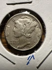 1945-S 10C Micro S Mercury Dime. 90% Silver. Nice Looking Coin