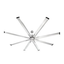 84in Modern Ceiling Fan   Aluminum 8-Blade, DC Motor, 6-Speed Remote, No Light