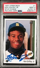 1989 Upper Deck Ken Griffey JR. #1 Star Rookie PSA 9 Auto 10