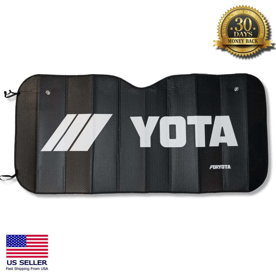 For Toyota Land Cruiser J200 2008-2021 TRD Windshield Sunshade Black UV Foldable - Image 2 of 3