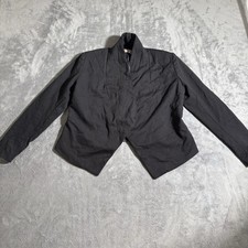 Philosophy Womens Blazer Jacket Size 4 Black Open Front Cropped Office