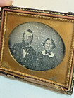 Antique Daguerreotype c.1850s – Double Portrait Couple – Original Case Oval Mat — photo 2