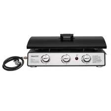 PD2301S 3-Burner Portable Liquid Propane Gas Grill Griddle with Top Hard Cover,