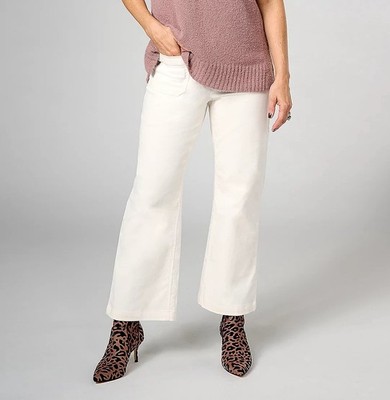 Studio Park x Amy Stran Tall Wide Leg Corduroy Pant Ivory 8 New