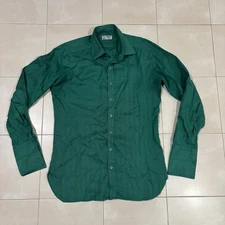 Vintage Turnbull Asser Men’s Dress Shirt Green French Cuff XL 17 35 RARE 