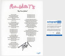 Tom Higgenson 'Plain White T's' Signed Lyric Sheet 'Hey There Delilah' ACOA
