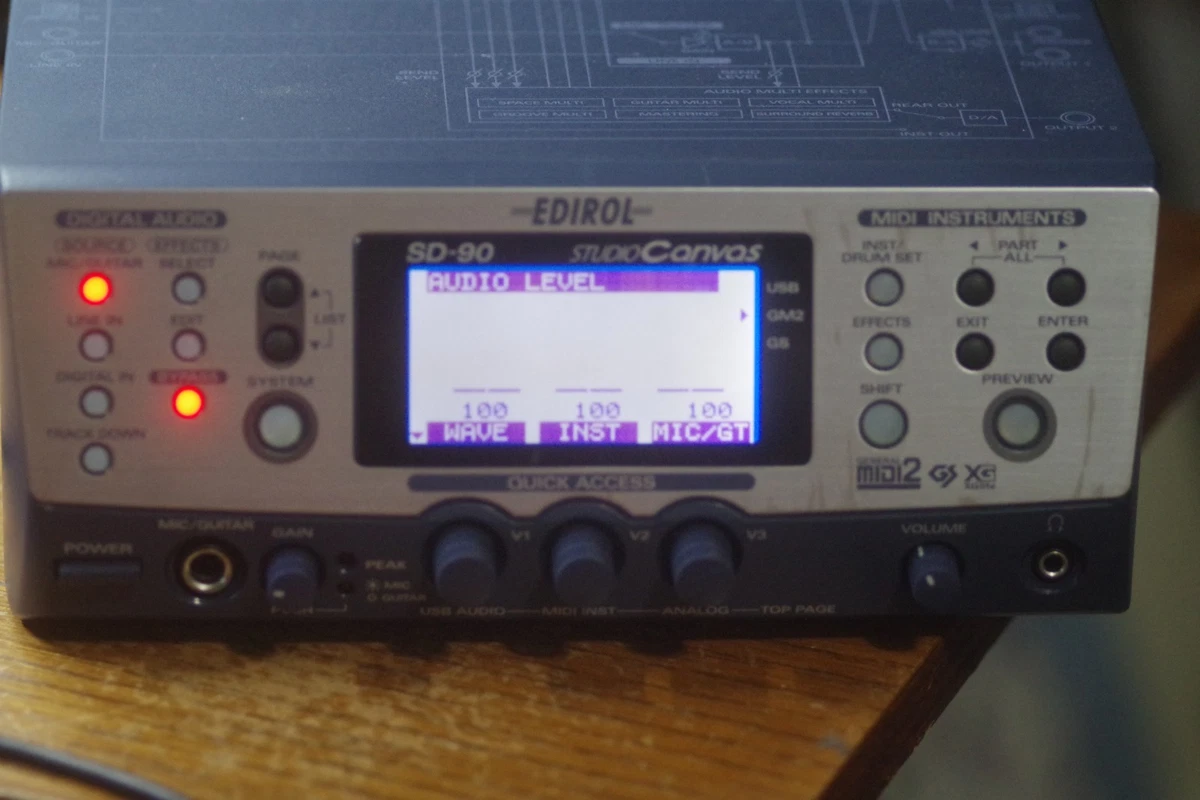 Roland SD-90 Edirol Studio Canvas MIDI Sound Module + Power Cable