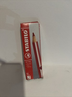 Stabilo Trio Thick Red 12 PCS Pencils for Kids School Supplies NEW Free Ship