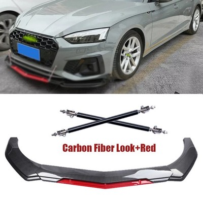 For AUDI A3 A4 A5 A6 B6 B7 Front Bumper Lip Spoiler Splitter Carbon Fiber Body