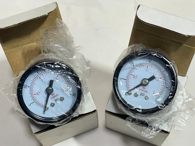 2X-DURACHOICE 0-30PSI GAGE DRY PRESSURE 1.5  DIAL 1/8 NPT BACK MOUNT. NEW in BOX