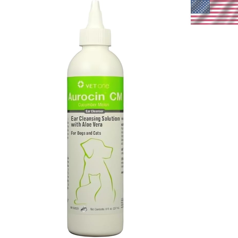 フランス式毛穴ケアマシーンCatioClean（カチオクリーン） Aurocin CM Ear Cleanser 8oz for Cats and Dogs - Aloe & Cucumber