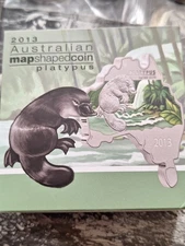 2013 $1 Australian Map Shaped  PLATYPUS  1 oz  proof Silver in OGP& Coa