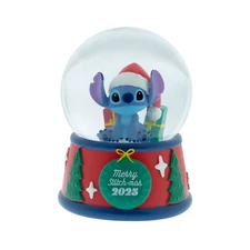 Disney's Stitch Merry Stitchmas 2025"100mm Snow Globe Blue New