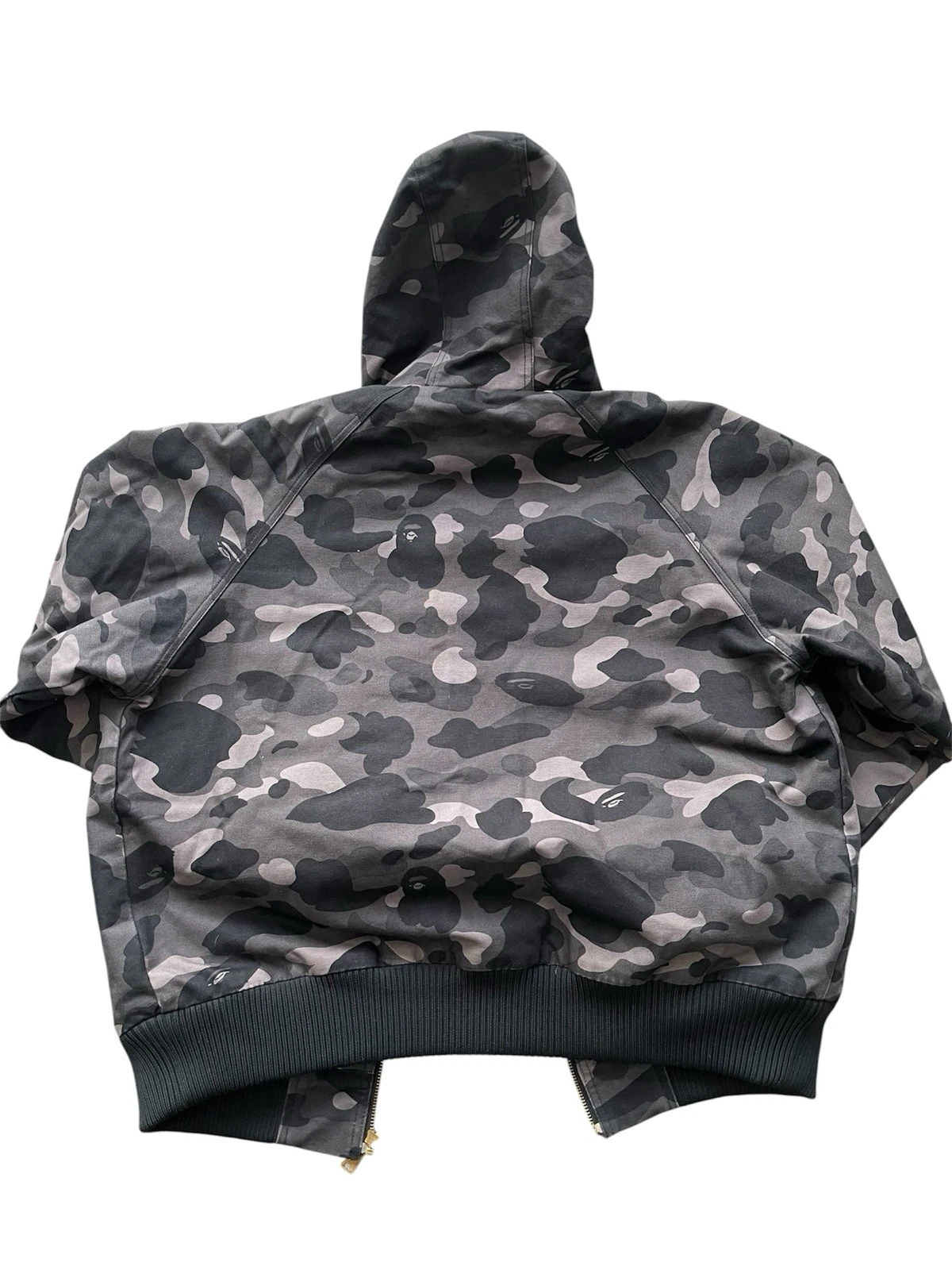 Bape x Carhartt Black & Grey Camo Jacket With Hood image 2