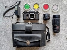 Sears AUTO/TLS 35mm SLR Vintage Camera with Case, Lenses, Filters. READ NOTES 