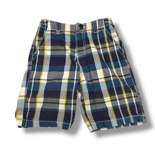 Crazy 8 Boys Shorts Sz 6 Touchdown Champ Navy Teal Gold White Green Plaid