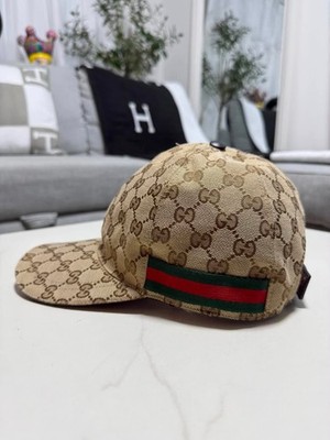 Gucci GG Monogram Beige/Brown Baseball Cap, Men s Size M, Adjustable