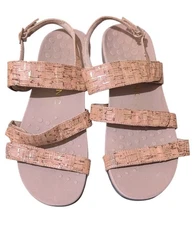 Vionic by Orthaheel Teagan Sandals Women's Cork Upper Back Strap US 11