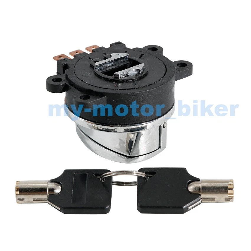 Kit de interruptor de llave de encendido cromado para Harley-Davidson ROCKER FXCW 2008-09 71419-03 Foto 4 de 4