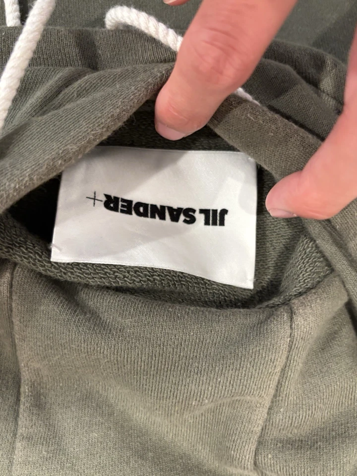 Sudadera con Capucha Jill Sander Verde Oliva Para Hombre Mediana Ligera Bordada Foto 3 de 4