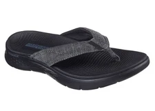 Skechers Ladies Go Walk Flip Flop Sandals Black Size 7 NEW