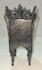 Spooner Silverware Utensil Flatware Caddy Silverplate James W. Tufts  Antique