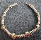 925/14k Ross Simons China Stamped: 925-Sterling/14k Bezel set Gemstones Bracelet — photo 1
