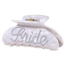 Bride Hair Claw Clip, Wedding Gifts, White 1 Count Pack of 1 , A