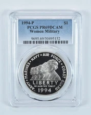 1994-P Women In Military Commemorative Dollar PR69 DCAM PCGS Blue Label