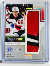 2024-25 SP Game Used Supreme Patches #SPHU Jack Hughes /15 New Jersey Devils