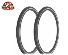 2 ALTA BICYCLE WIRE BEAD 24 x 1-3/8 DURABLE TIRES WHITEWALL CROSS RANGER TREAD.