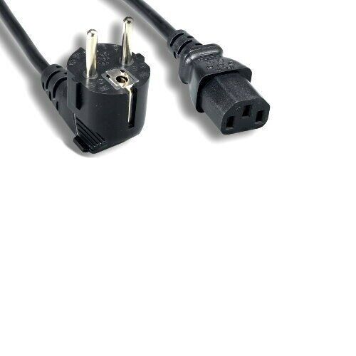 6' EU Europe Power Cord IEC-60320 C13 to 90° Right Angled CEE 7/7 SCHUKO 18AWG - Picture 1 of 5