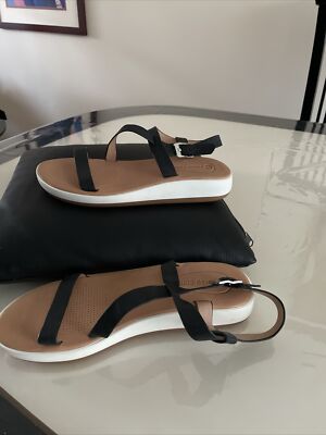 Corso Como Black Leather Sandals Women's size 8.5 New NWT