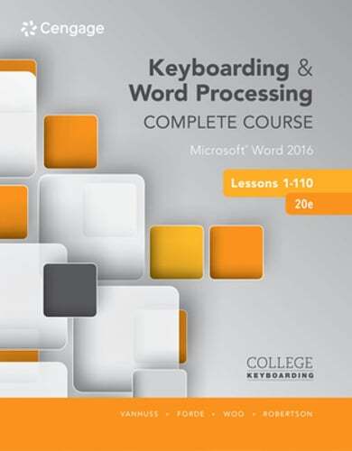 Keyboarding und Textverarbeitung kompletter Kurs Lektionen 1-110 von Susie Vanhuss - Bild 1 von 1