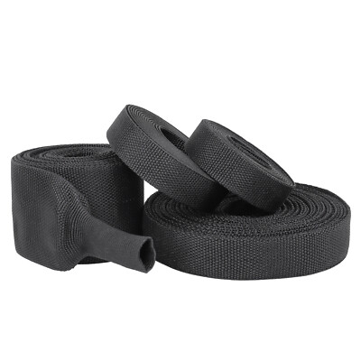 Flat Heat Shrink Braided Sleeving Black 2:1 Cable Sheathing Wire Loom