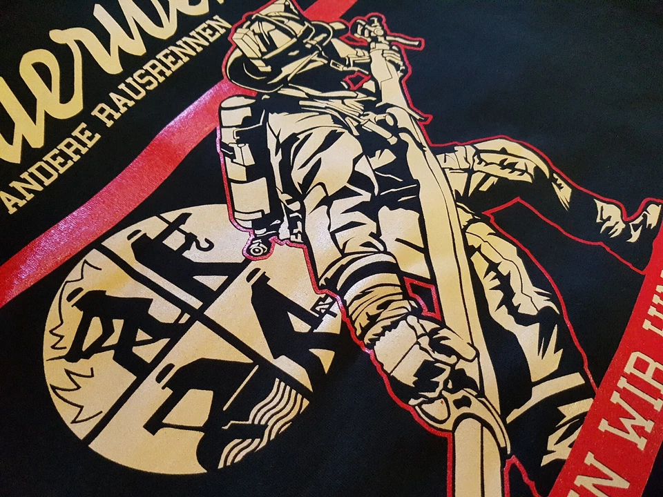 Feuerwehr 4 T-Shirt Freiwillige,FFW,Helden,Einsatz,Kult,Rettung,Rescue,THW - Bild 2 von 4