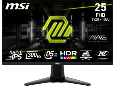 MSI 25'' 300 Hz Rapid IPS FHD Monitor 0.5ms Adaptive Sync 1920 x 1080 MAG 255XF