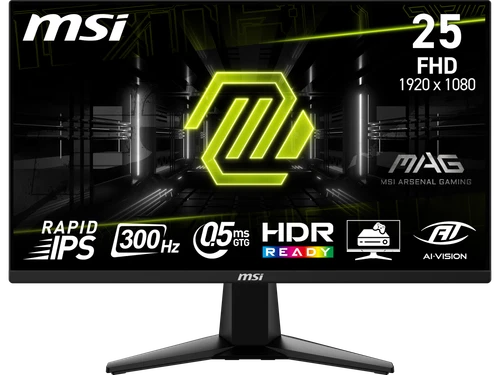 MSI 25" 300 Hz Rapid IPS FHD Monitor 0.5ms Adaptive Sync 1920 x 1080 MAG 255XF