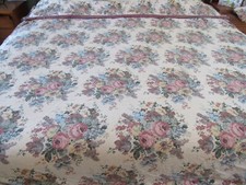 FLORAL DISTRESSED LOOK DUVET COVER 80"X80" full SIZE  PILLOW SHAMS PINKS BLUE